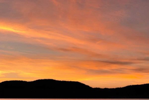 NY, Adirondack Mountains Sunset over mountains